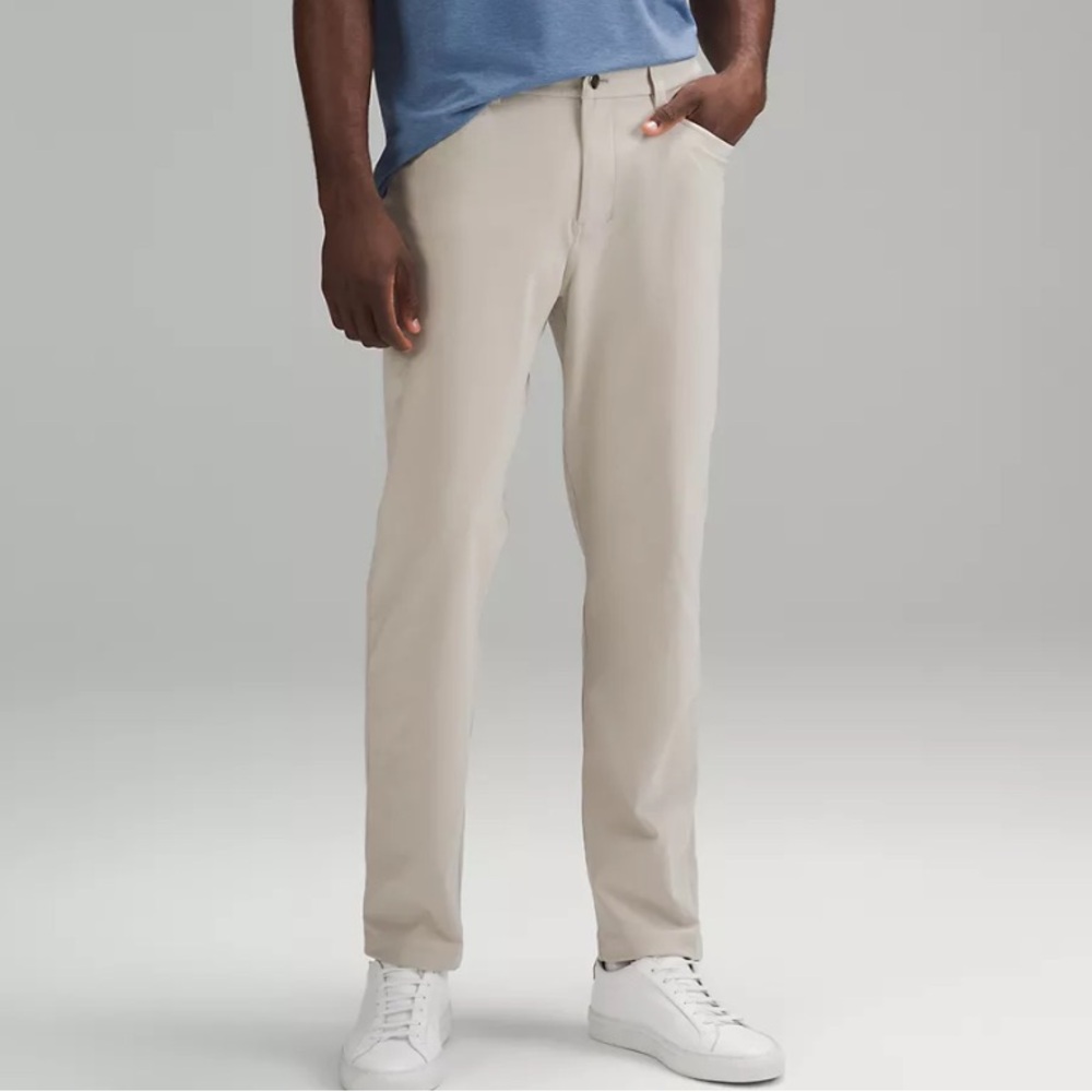 EUC Lululemon pants - Sz34 x 29in inseam. 

ANC 5 pocket pants. Raw Linen color.